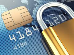 Padlock on a credit card chip