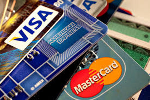 Visa, American Express and MasterCard cards